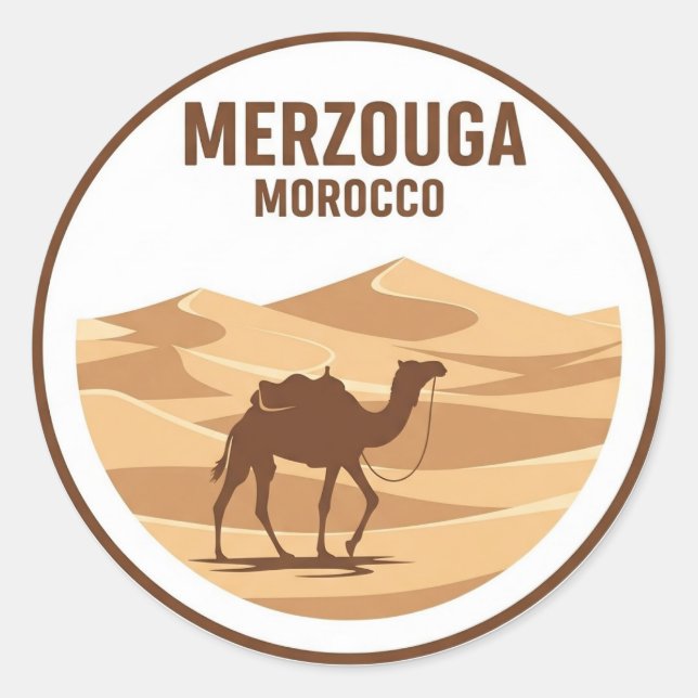 Erg Chebbi Merzouga Morocco Travel Classic Round Sticker (Front)