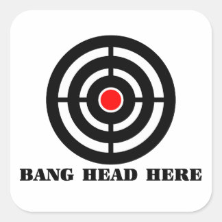 Ergonomic Stress Relief: Bang Head Here Square Sticker