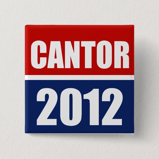 ERIC CANTOR 2012 2 INCH SQUARE BUTTON (Front)