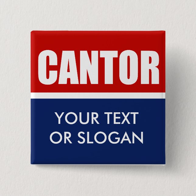 ERIC CANTOR 2012 2 INCH SQUARE BUTTON (Front)