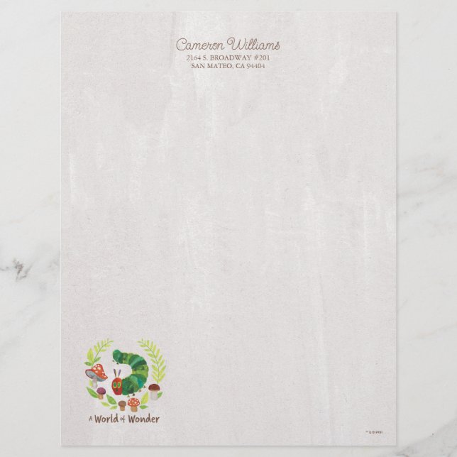 Eric Carle | A World of Wonder Letterhead (Front)