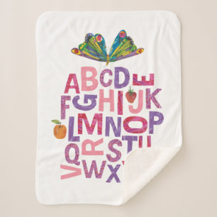 Eric Carle   Alphabet Butterfly Pattern Sherpa Blanket