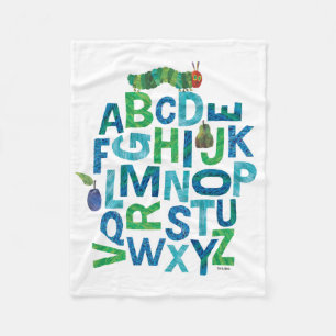 Eric Carle Alphabet Caterpillar Letters Pattern Fleece Blanket