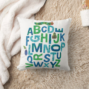 Eric Carle Alphabet Caterpillar Letters Pattern Throw Pillow