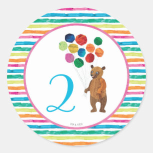 Eric Carle   Beary Rainbow Birthday Classic Round Sticker