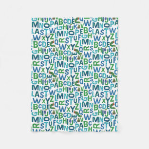 Eric Carle Blue & Green Alphabet Pattern Fleece Blanket