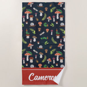Eric Carle   Bugs and Mushrooms Pattern Beach Towel
