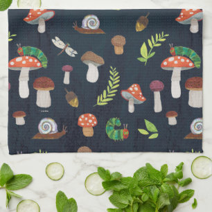 Eric Carle   Bugs and Mushrooms Pattern Kitchen Towel