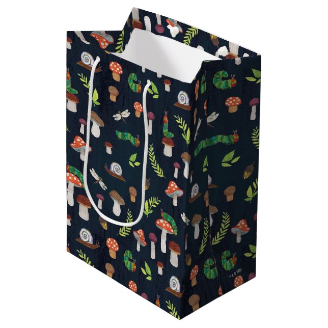 Eric Carle | Bugs and Mushrooms Pattern Medium Gift Bag (Front Angled)