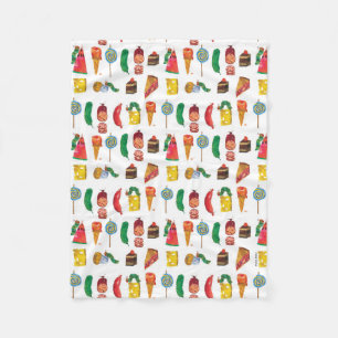 Eric Carle   Caterpillar and Food Pattern Fleece Blanket