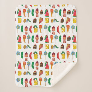Eric Carle   Caterpillar and Food Pattern Sherpa Blanket