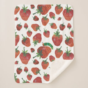 Eric Carle   Caterpillar and Strawberry Pattern Sherpa Blanket