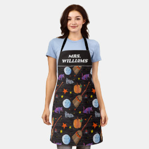 Eric Carle Caterpillar Black Halloween Pattern Apron