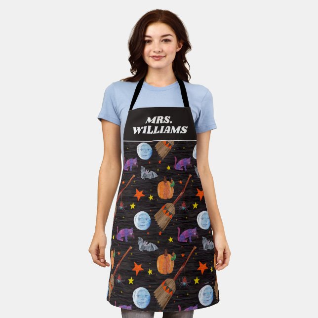 Eric Carle | Caterpillar Black Halloween Pattern Apron (Worn)