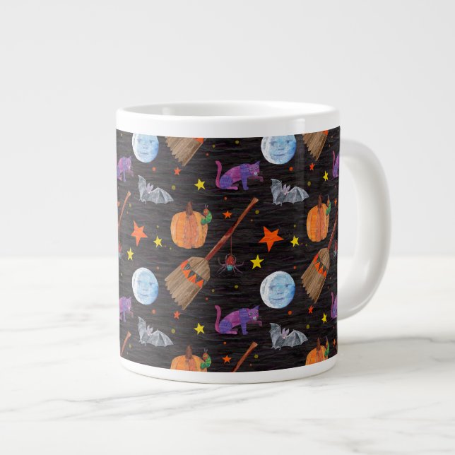 Eric Carle | Caterpillar Black Halloween Pattern Large Coffee Mug (Front Right)