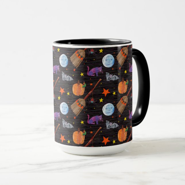 Eric Carle | Caterpillar Black Halloween Pattern Mug (Front Right)