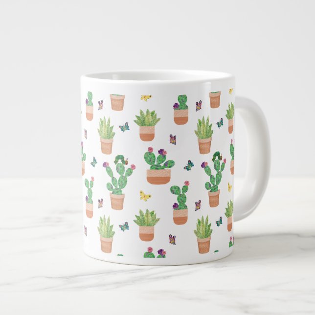 Eric Carle | Caterpillar, Cactus, and Butterfly Pa Large Coffee Mug (Front Right)