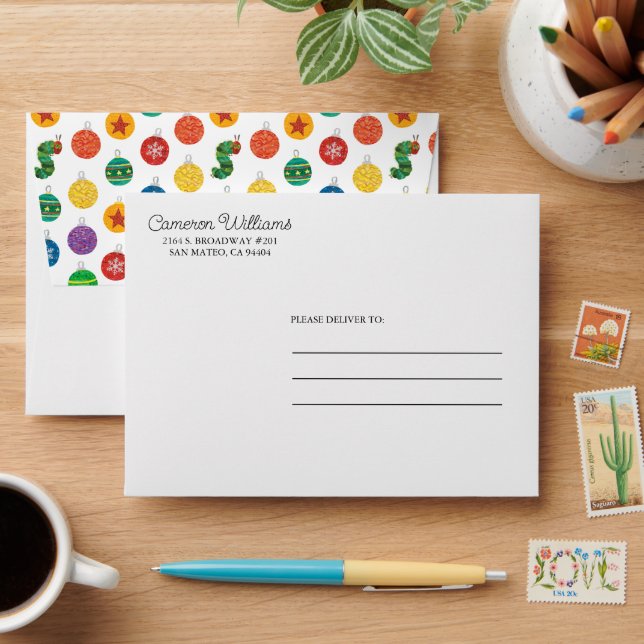 Eric Carle | Caterpillar Christmas Pattern Envelope (Desk)