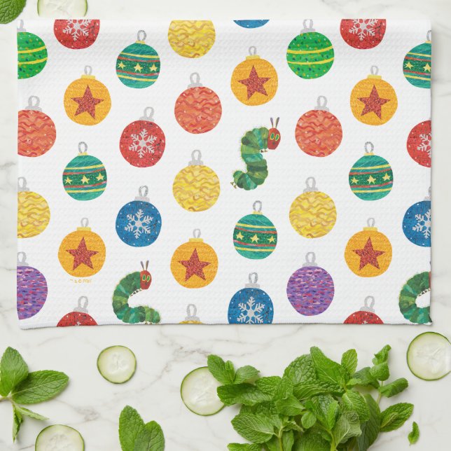 Eric Carle | Caterpillar Christmas Pattern Kitchen Towel (Folded)