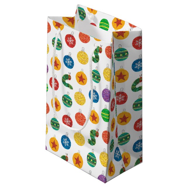 Eric Carle | Caterpillar Christmas Pattern Small Gift Bag (Front Angled)