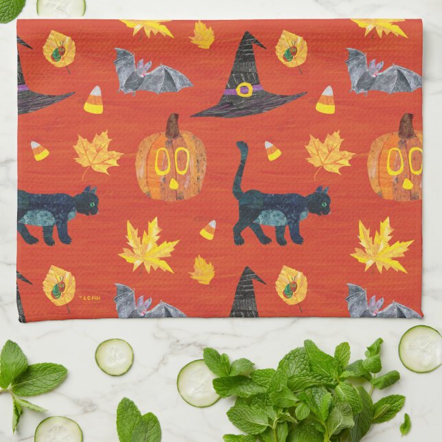 Eric Carle | Caterpillar Halloween Pattern Kitchen Towel (Folded)