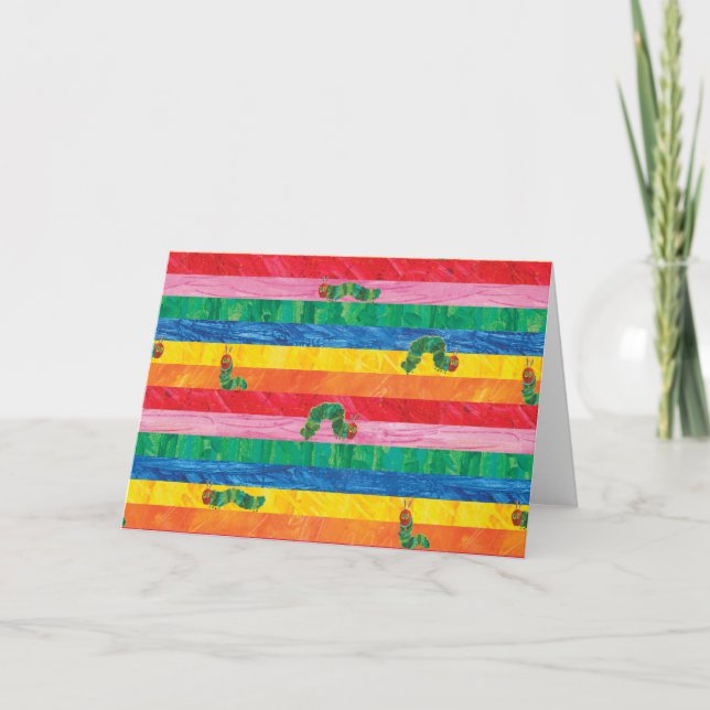 Eric Carle | Caterpillar Rainbow Stripe Pattern Card (Front)