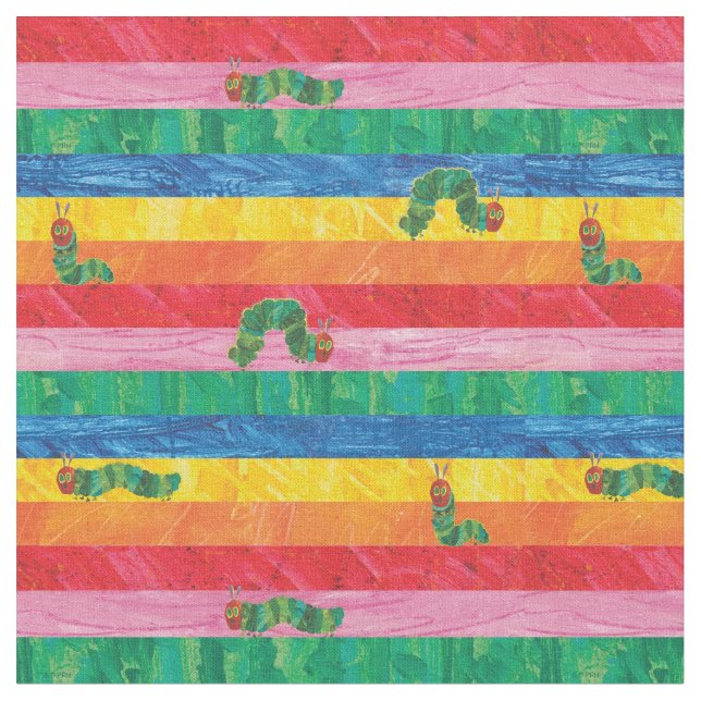 Eric Carle | Caterpillar Rainbow Stripe Pattern Fabric (Close Up)