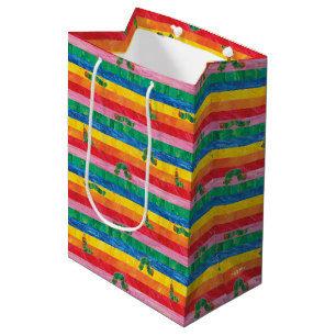 Eric Carle   Caterpillar Rainbow Stripe Pattern Medium Gift Bag