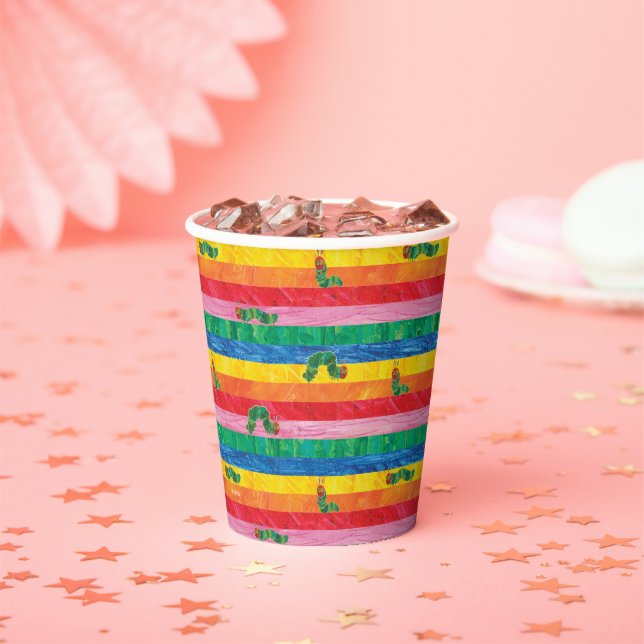 Eric Carle | Caterpillar Rainbow Stripe Pattern Paper Cups (Insitu)