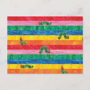 Eric Carle   Caterpillar Rainbow Stripe Pattern Postcard