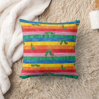 Eric Carle | Caterpillar Rainbow Stripe Pattern Throw Pillow