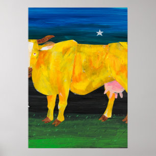 Eric Carle - Cow on Yellow Poster