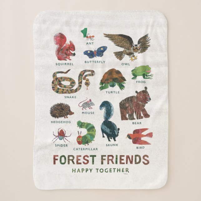 Eric Carle | Forest Friends Happy Together Sherpa Blanket (Front)