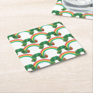 Eric Carle The Very Hungry Caterpillar Pattern Square Paper Coaster
