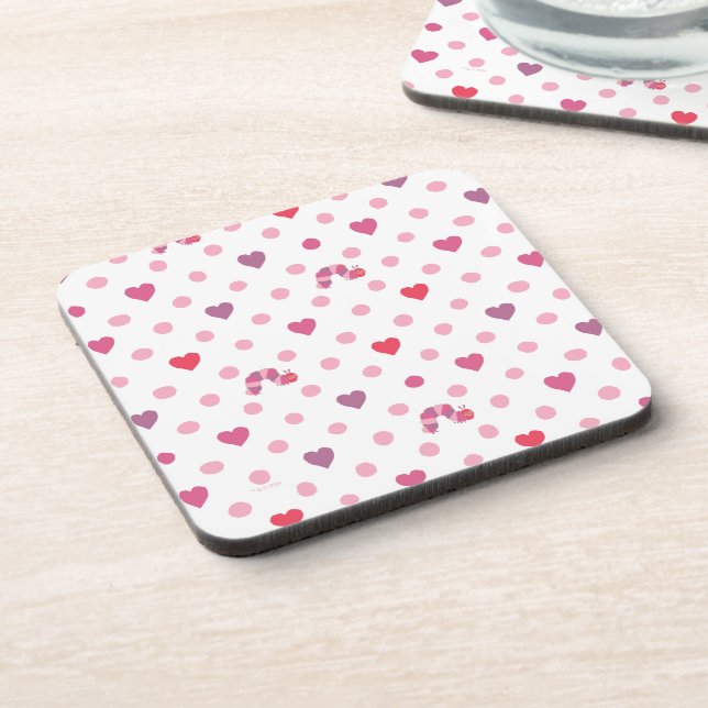 Eric Carle | Valentine Heart Polka Dot Pattern Coaster (Left Side)