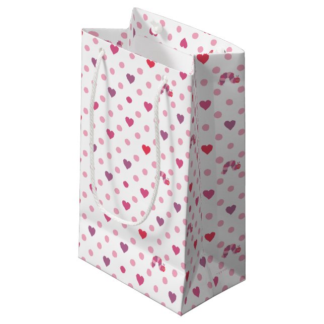 Eric Carle | Valentine Heart Polka Dot Pattern Small Gift Bag (Front Angled)