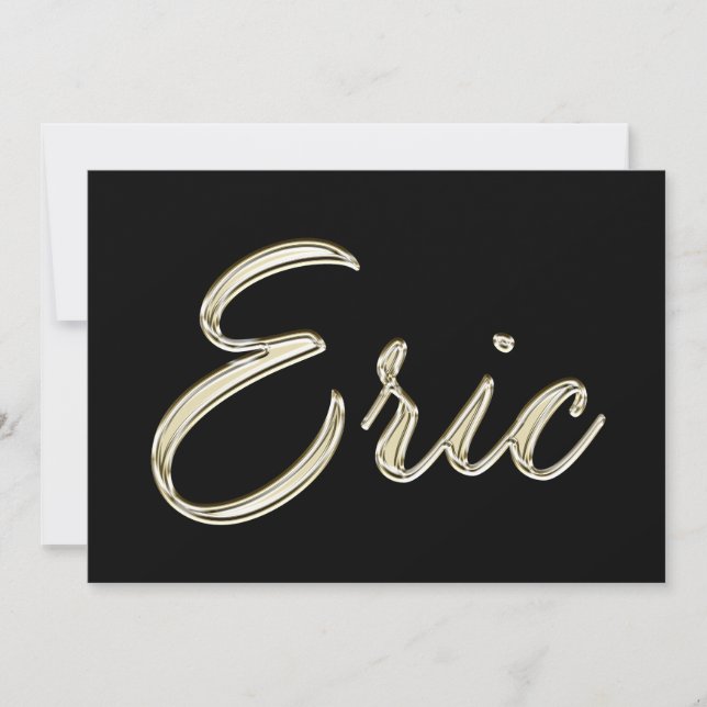 Eric Name white gold Handwriting Card (Front)