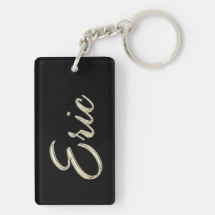 Eric Name whitegold key trailer Keychain