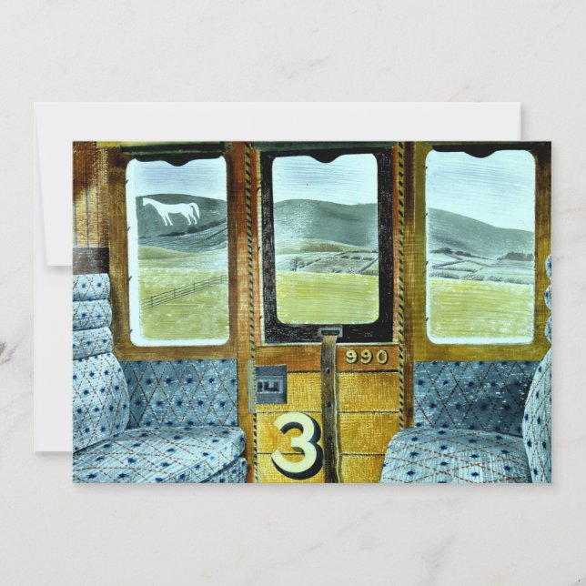 Eric Ravilious art, Train Landscape Card (Front)