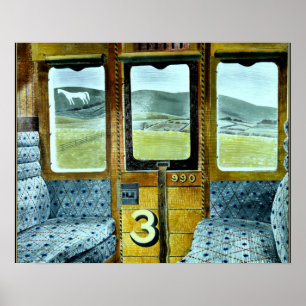 Eric Ravilious art, Train Landscape, Poster