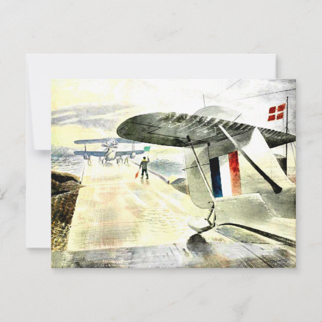 Eric Ravilious art,  Walrus Aircraft on Slipway Card (Front)