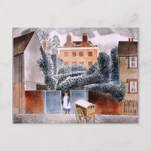 Eric Ravilious artwork, Castle Hedingham, Essex Postcard