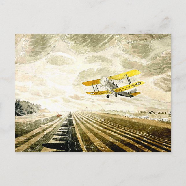 Eric Ravilious artwork, Tiger Moth Postcard (Front)
