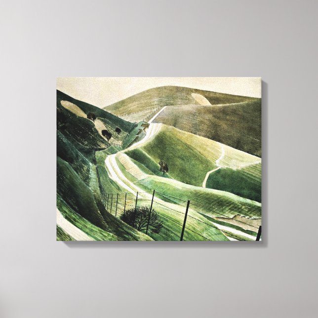 Eric Ravilious - Chalk Paths, famous artwork Canvas Print (Front)