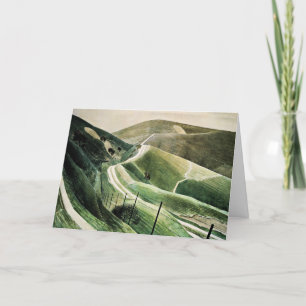 Eric Ravilious - Chalk Paths, famous artwork Holiday Card