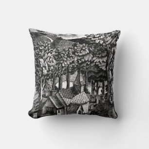 Eric Ravilious - Church under a Hill, Throw Pillow