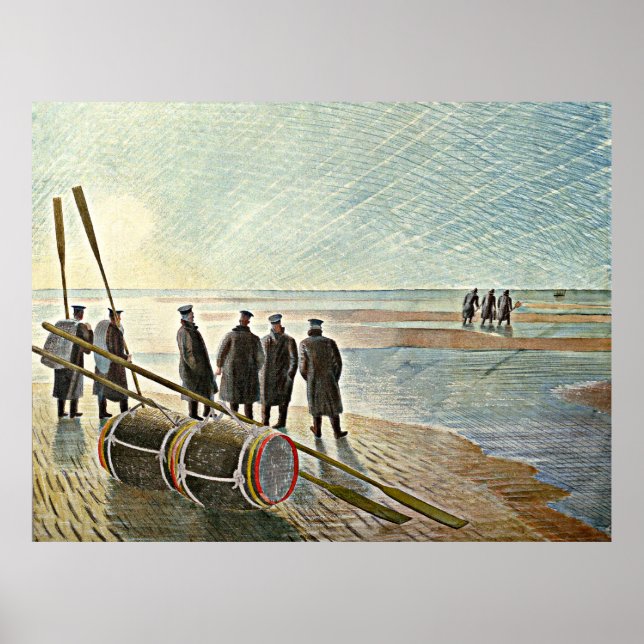 Eric Ravilious - Dangerous Work at Low Tide Poster (Front)