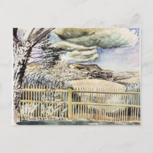 Eric Ravilious - Firle Beacon, fine art painting,  Postcard