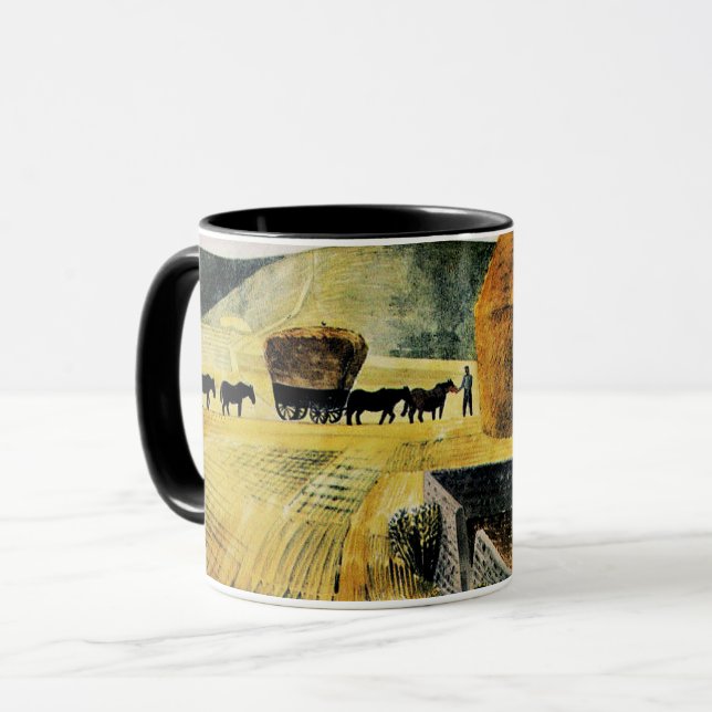Eric Ravilious - Furlongs, famous painting Mug (Front Left)