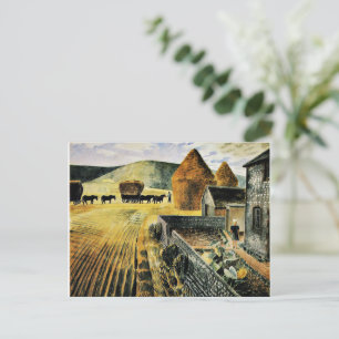 Eric Ravilious - Furlongs, famous painting, Postcard
